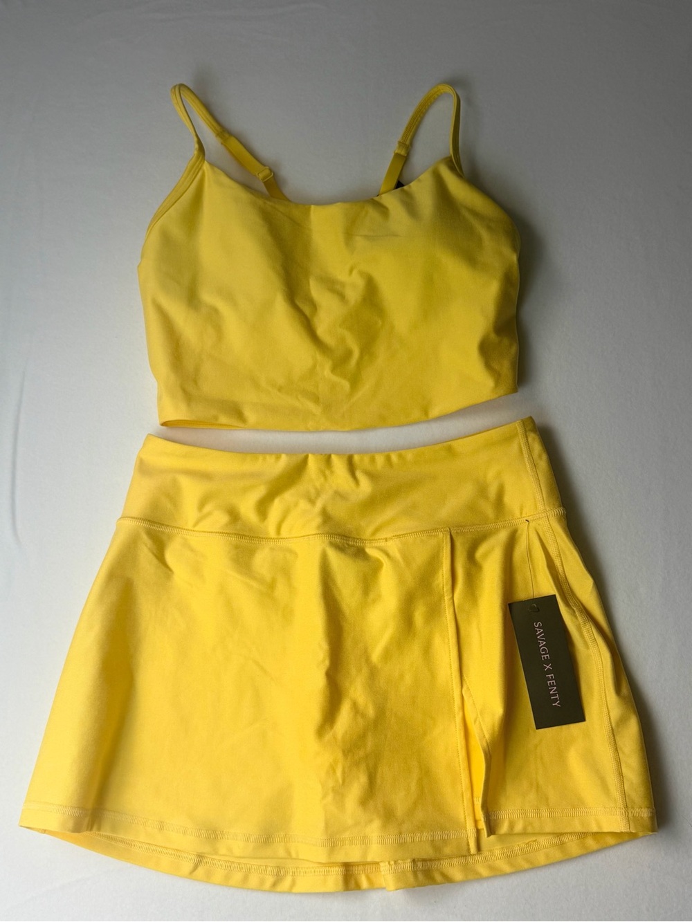 Savage X Fenty Sport Sunny Yellow Tennis Skirt Set